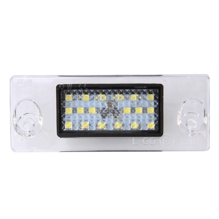 2 PCS License Plate Light with 18  SMD-3528 Lamps for Audi，2W 120LM, DC12V (White Light), For Audi  with 18 SMD-3528 Lamps