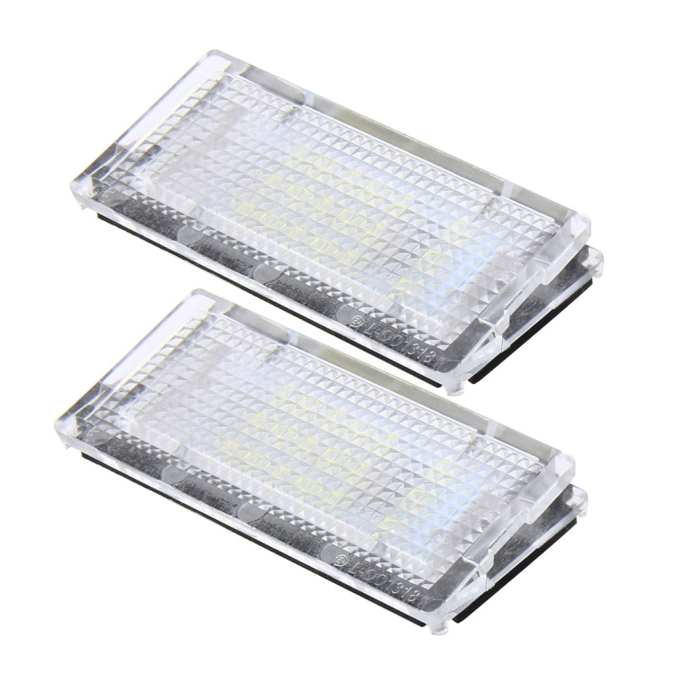 2 PCS License Plate Light with 18  SMD-3528 Lamps for BMW E46 4D 1998-2003，2W 120LM,6000K, DC12V (White Light), For BMW E46 4D