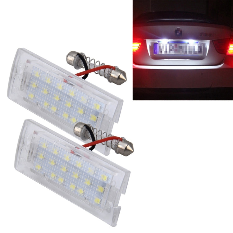 2 PCS License Plate Light with 18  SMD-3528 Lamps for BMW E53(X5),2W 120LM,6000K, DC12V (White Light), For BMW E53