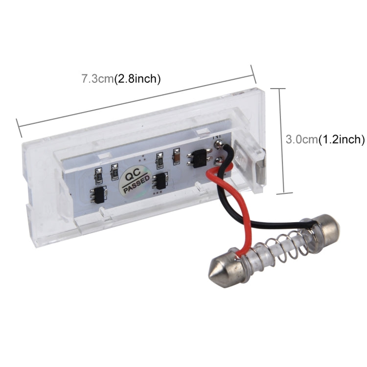 2 PCS License Plate Light with 18  SMD-3528 Lamps for BMW E53(X5),2W 120LM,6000K, DC12V (White Light), For BMW E53