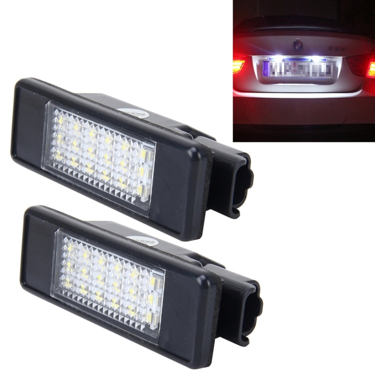 2 PCS License Plate Light with 24 SMD-3528 Lamps for Peugeot Citroen (White Light), For Peugeot Citroen