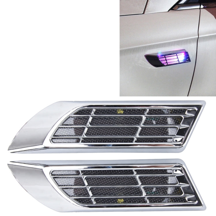 2 PCS Car Body Side Solar Decorative Colorful Strobe Warning Outlet Light, Colorful Strobe Warning Light