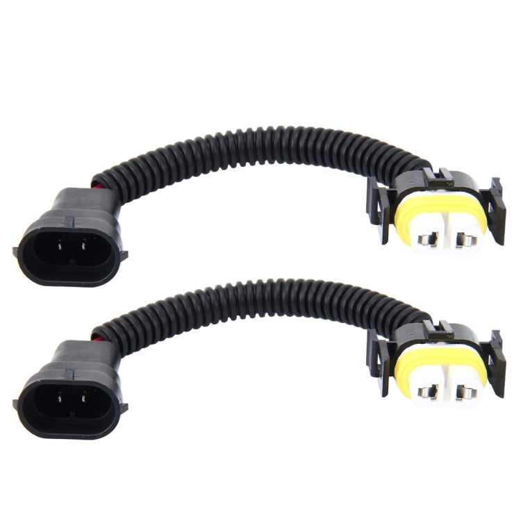 2 PCS H11 Car HID Xenon Headlight Male to Female Conversion Cable with Ceramic Adapter Socket, H11