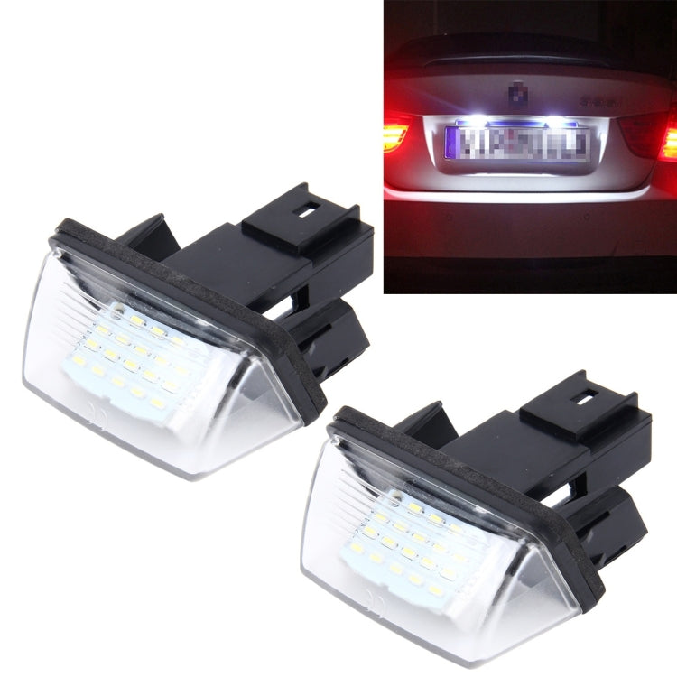 2 PCS License Plate Light with 24 SMD-3528 Lamps for Peugeot Citroen, For Peugeot