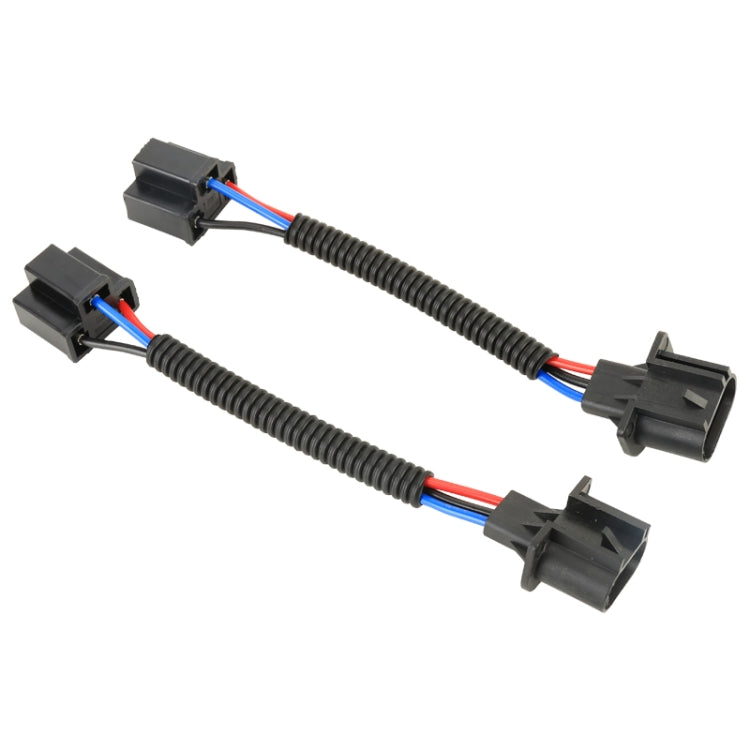 1 Pair H13 Male to H4 Female Bulb Holder Base Male Socket with Wire, H13 Male to H4 Female