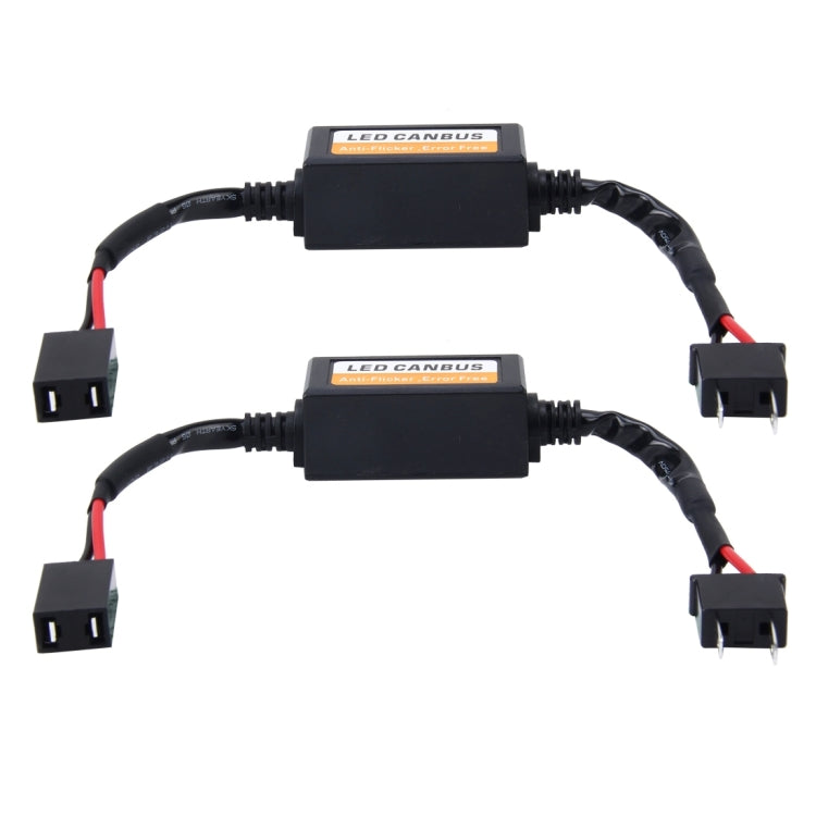 2 PCS H7 Car Auto LED Headlight Canbus Warning Error-free Decoder Adapter for DC 9-16V/20W-40W, H7