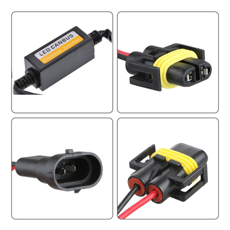 2 PCS H11/H8/H9/H16/5202 Car Auto LED Headlight Canbus Warning Error-free Decoder Adapter for DC 9-16V/20W-40W, H11/H8/H9/H16/5202
