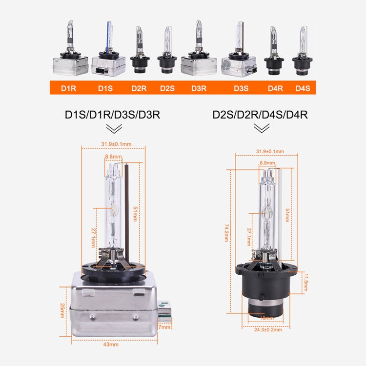 2 PCS D3S 35W 3800 LM 6000K HID Bulbs Xenon Lights Lamps, DC 12V, D3S