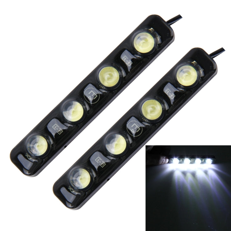 2 PCS 4W 120 LM 6000K DRL Daytime Running Light with 4 SMD-5050 Lamps, DC 12V, 4W