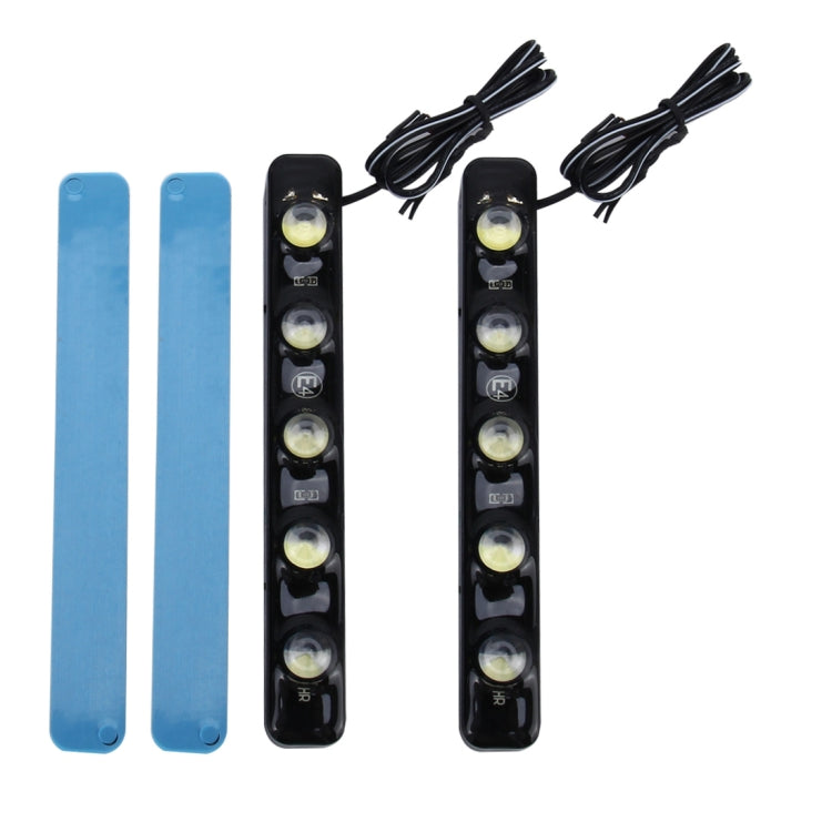 2 PCS 5W 150 LM 6000K DRL Daytime Running Light with 5 SMD-5050 Lamps, DC 12V, 5W