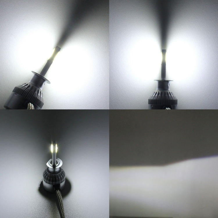 2 PCS  H1 18W 1800 LM 8000K IP68 Canbus Constant Current Car LED Headlight with 2 COB Lamps, DC 9-36V, H1