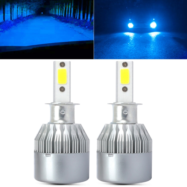 2 PCS  H3 18W 1800 LM 6000K IP68 Canbus Constant Current Car LED Headlight with 2 COB Lamps, DC 9-36V, H3