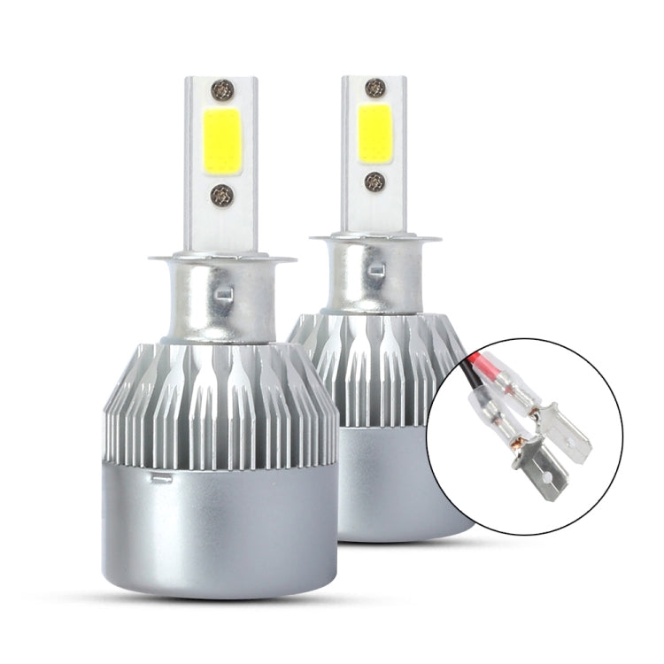 2 PCS  H3 18W 1800 LM 6000K IP68 Canbus Constant Current Car LED Headlight with 2 COB Lamps, DC 9-36V, H3
