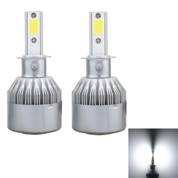 2 PCS  H3 18W 1800 LM 6000K IP68 Canbus Constant Current Car LED Headlight with 2 COB Lamps, DC 9-36V, H3