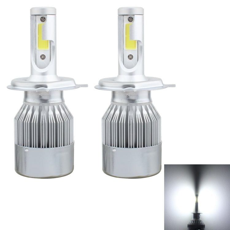 2 PCS  H4 18W 1800 LM 6000K IP68 Canbus Constant Current Car LED Headlight with 2 COB Lamps, DC 9-36V, H4