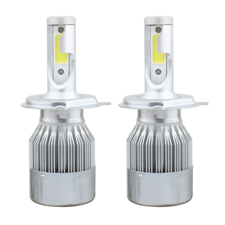 2 PCS  H4 18W 1800 LM 6000K IP68 Canbus Constant Current Car LED Headlight with 2 COB Lamps, DC 9-36V, H4