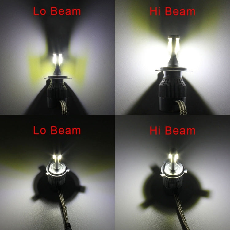 2 PCS  H4 18W 1800 LM 6000K IP68 Canbus Constant Current Car LED Headlight with 2 COB Lamps, DC 9-36V, H4