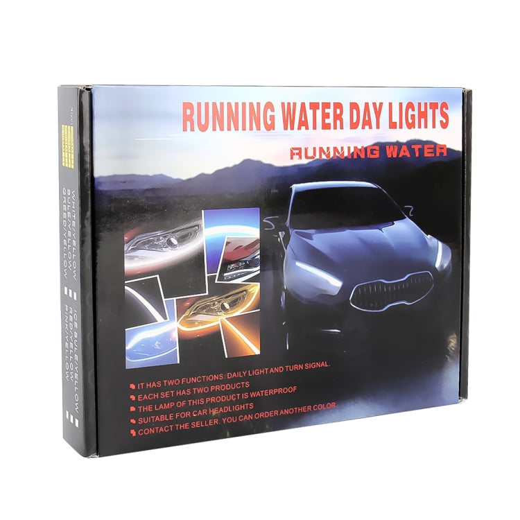 2 PCS 30cm DC12V 4.2W Ultra-thin Car Auto Double Colors Turn Lights / Running Lights, with LED SMD-2835 Lamp Beads (Turn Lights: Yellow Light; Running Lights: Ice Blue Light), Turn Lights: Yellow Light; Running Lights: Ice Blue Light