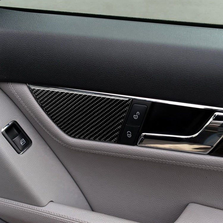 2 PCS Car Carbon Fiber Left Drive Seat Adjustment Panel Decorative Sticker for Mercedes-Benz W204 2007-2013, Left Drive Seat Adjustment (A)