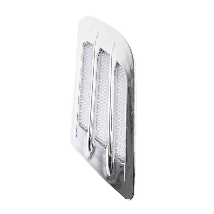 2 PCS Euro Style Metal Decorative Air Flow Intake Turbo Bonnet Hood Side Vent Grille Cover with Self-adhesive Sticker