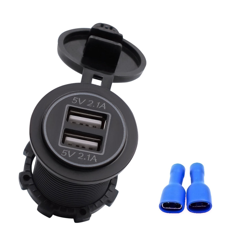 Universal Car Charger 2 Port Power Socket Power Dual USB Charger 5V 4.2A IP66 with Aperture