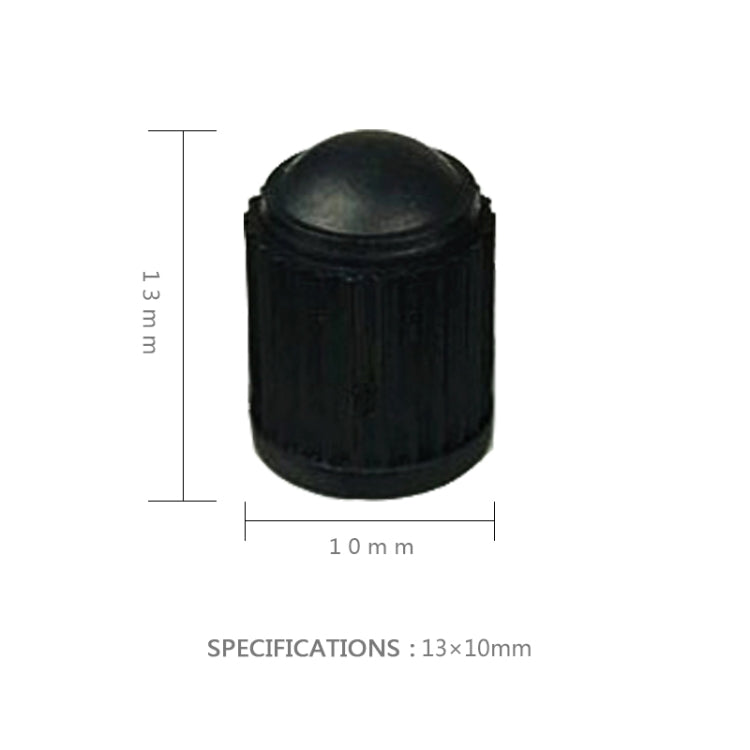 200 PCS Black Tire valve Dust Rubber Cap For Bicycle And Car, Diameter: 10mm(Black), 200 PCS