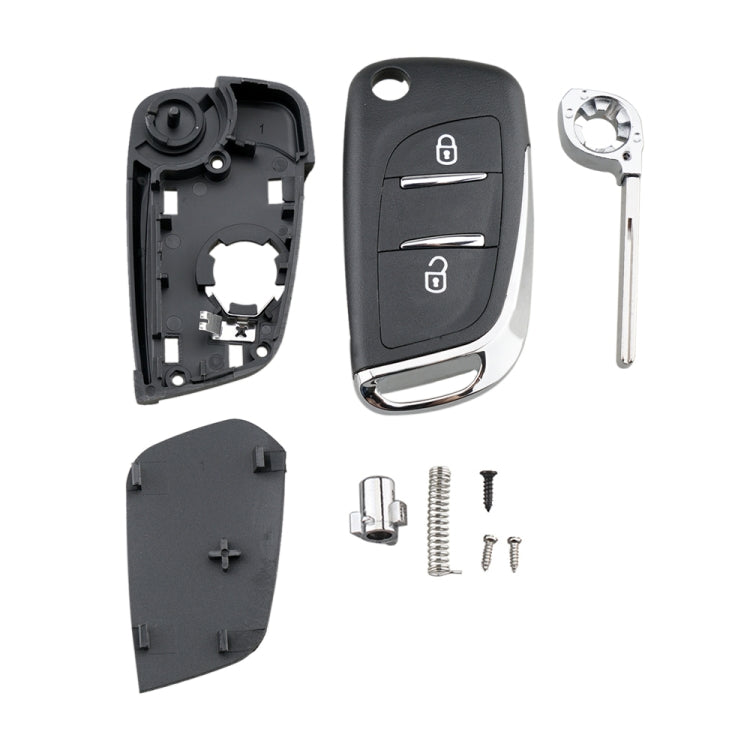 For PEUGEOT Car Keys Replacement 2 Buttons Car Key Case with Grooved and Holder, 2 Buttons with Grooved