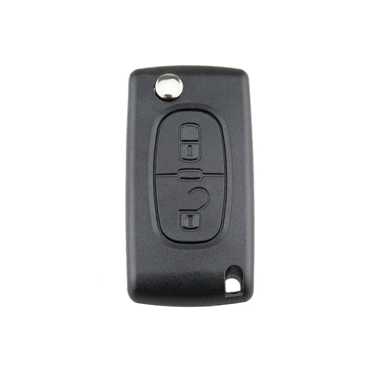For PEUGEOT Car Keys Replacement 2 Buttons Square Car Key Case with Grooved and Holder, 2 Buttons Square with Grooved