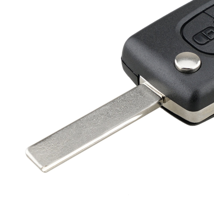 For PEUGEOT Car Keys Replacement 2 Buttons Square Car Key Case with Grooved and Holder, 2 Buttons Square with Grooved
