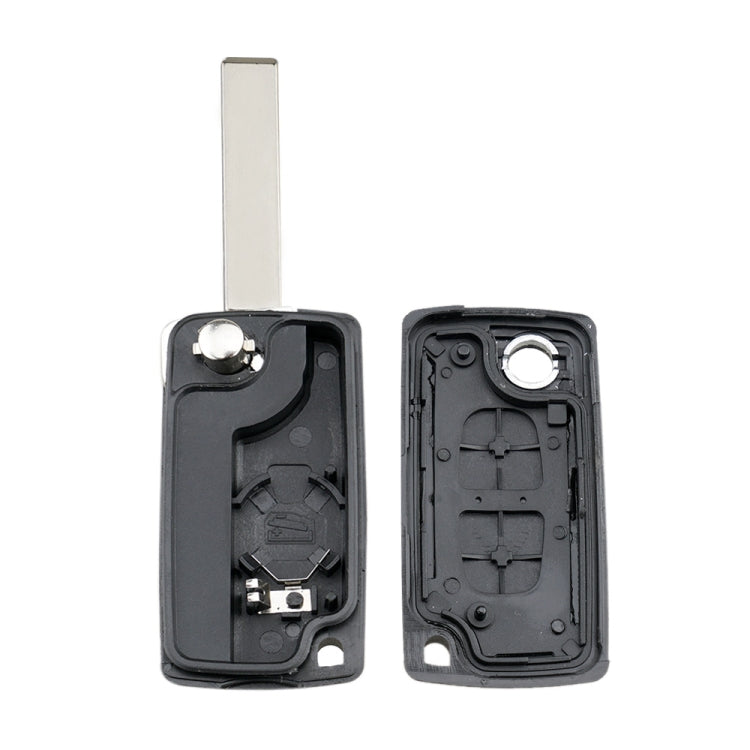 For PEUGEOT Car Keys Replacement 2 Buttons Square Car Key Case with Grooved and Holder, 2 Buttons Square with Grooved