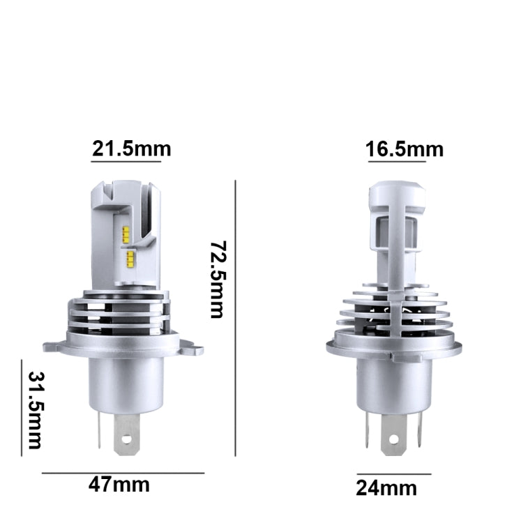 2 PCS M3 H4 DC9-32V / 17W / 6500K / 2000LM IP68 Car LED Headlight Lamps, H4