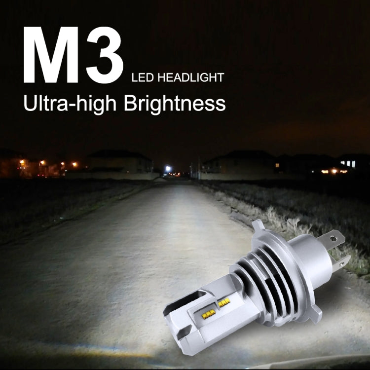 2 PCS M3 H4 DC9-32V / 17W / 6500K / 2000LM IP68 Car LED Headlight Lamps, H4