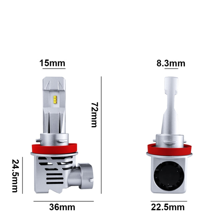 2 PCS M3 H8 / H9 / H11 DC9-32V / 17W / 6500K / 2000LM IP68 Car LED Headlight Lamps, H8 / H9 / H11