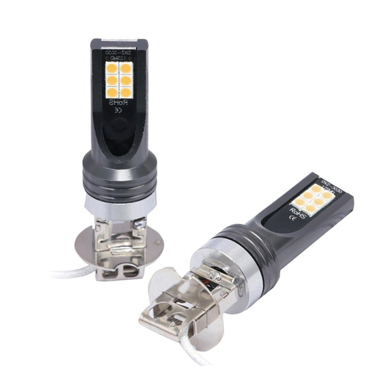 2 PCS H3 DC12V-24V / 12W / 3000K / 800LM 12LEDs SMD-3030 Car LED Fog Light, H3