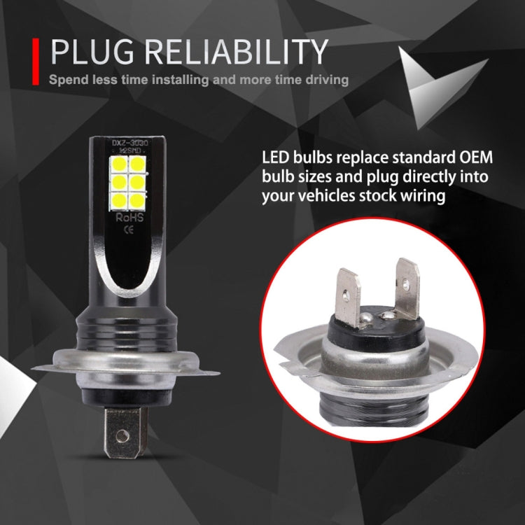 2 PCS H7 DC12V-24V / 12W / 3000K / 800LM 12LEDs SMD-3030 Car LED Fog Light, H7 (White Light), H7