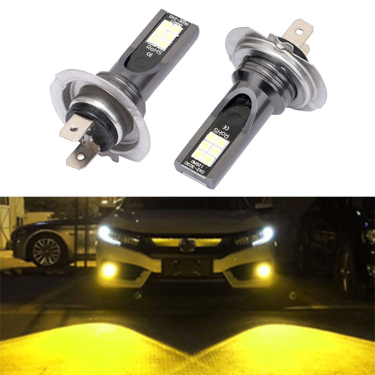 2 PCS H7 DC12V-24V / 12W / 3000K / 800LM 12LEDs SMD-3030 Car LED Fog Light, H7 (White Light), H7