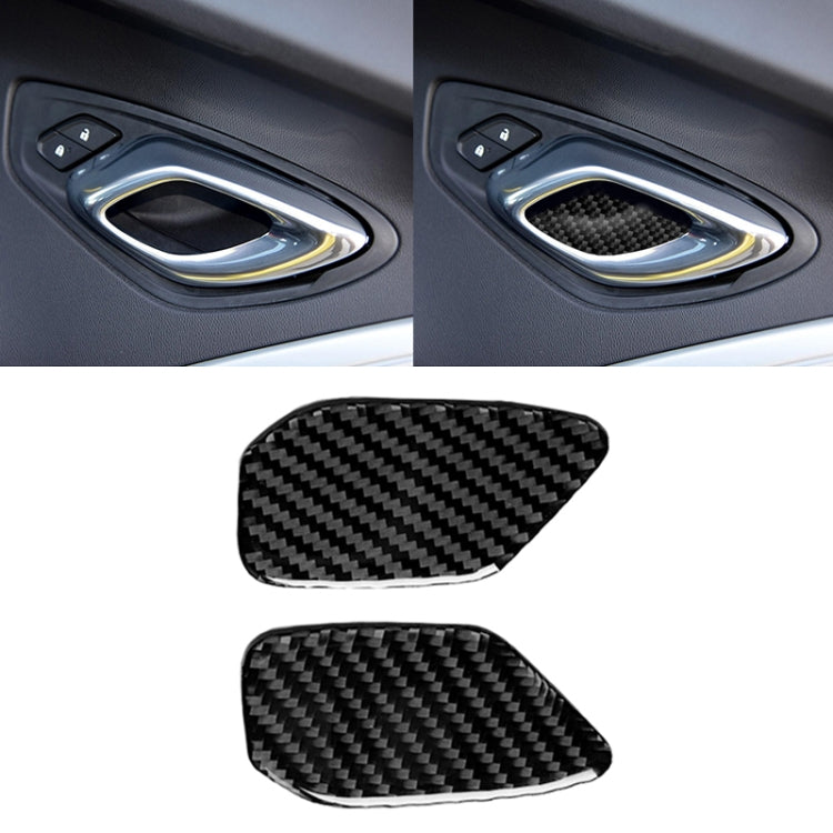 Car Carbon Fiber Door Inner Handle Wrist Panel Decorative Sticker for Chevrolet Camaro 2017-2019, Door Inner Handle Wrist Panel