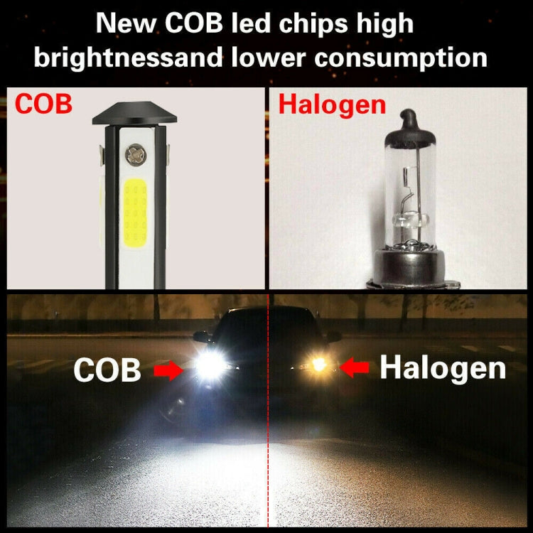 F8 H7 2 PCS 22W 3000LM 6000K Four Side DOB LED Headlight Fog Light Bulbs High Beam Conversion Kit DC 9-32V, H7