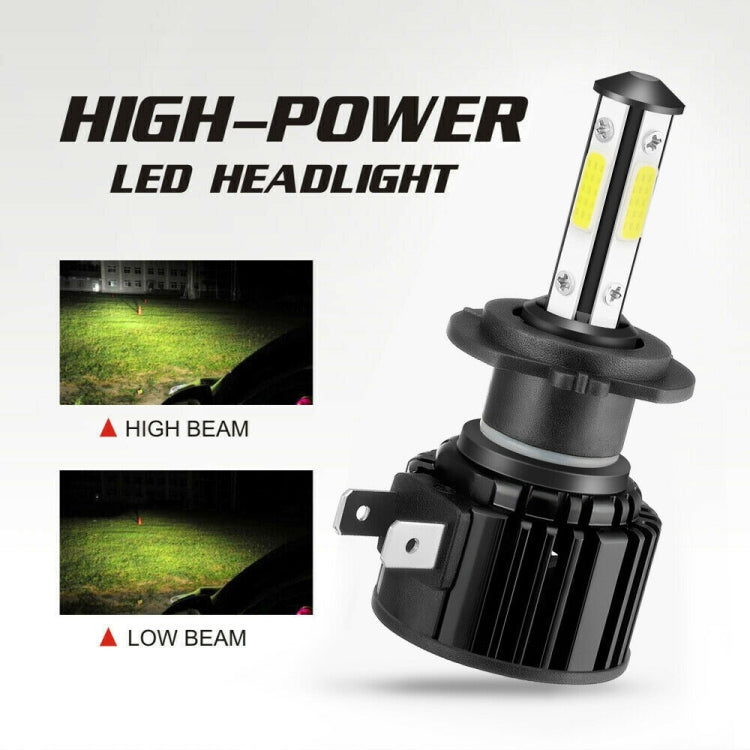 F8 H7 2 PCS 22W 3000LM 6000K Four Side DOB LED Headlight Fog Light Bulbs High Beam Conversion Kit DC 9-32V, H7