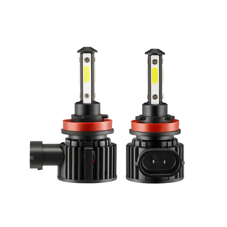 F8 H11 2 PCS 22W 3000LM 6000K Four Side DOB LED Headlight Fog Light Bulbs High Beam Conversion Kit DC 9-32V, H11