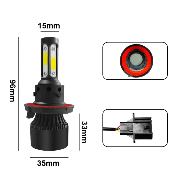 2 PCS S2 H13 / 9008 DC9-36V / 25W / 6000K / 2500LM IP68 Car LED Headlight Lamps, H13 / 9008