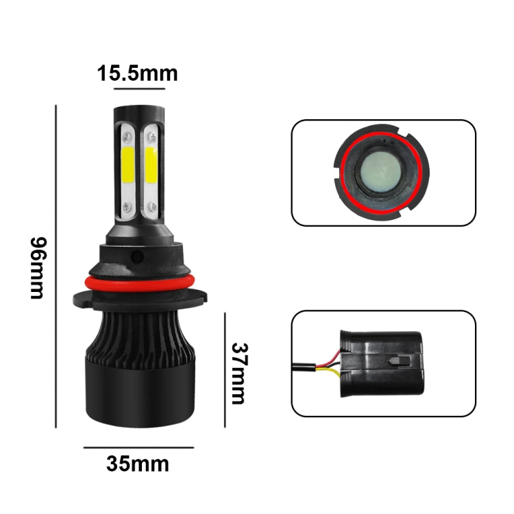 2 PCS S2 9007 / HB5 DC9-36V / 25W / 6000K / 2500LM IP68 Car LED Headlight Lamps, 9007 / HB5