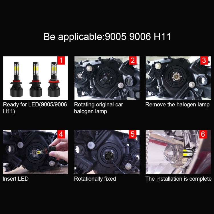 2 PCS S2 9005 / HB3 / H10 DC9-36V / 25W / 6000K / 2500LM IP68 Car LED Headlight Lamps, 9005 / HB3 / H10