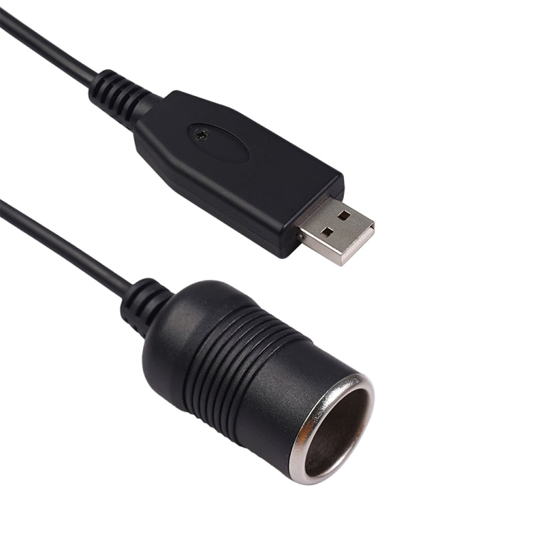 Car Converter USB Port to Car Cigarette Lighter Socket Female 5V to 12V Boost Power Adapter Cable