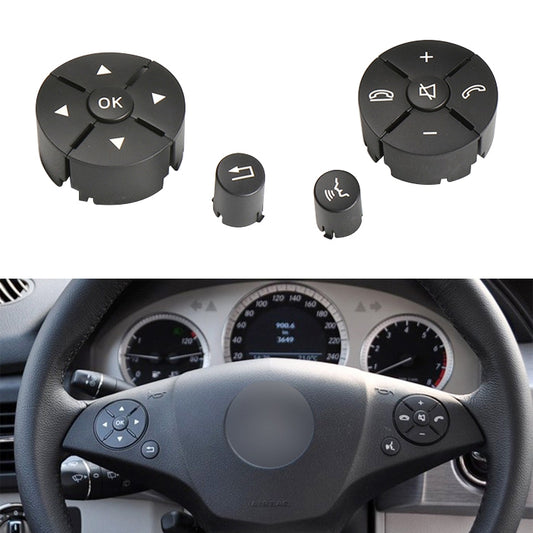 1 Pair Car Steering Wheel Switch Buttons Panel for Mercedes-Benz W204 2007-2014, Left Driving