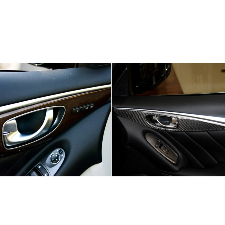 4 PCS Car Carbon Fiber Door Inner Handle Panel Decorative Sticker for Infiniti Q50 2014-2020, Left Drive, Door Inner Handle Panel (A)