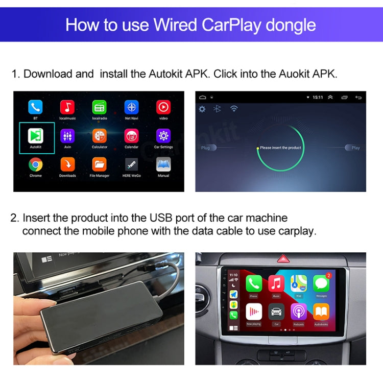 Car Navigation for Android / Apple Carplay Wireless Bluetooth Module Auto Smart Phone USB Carplay Adapter, CPC200-Autokit