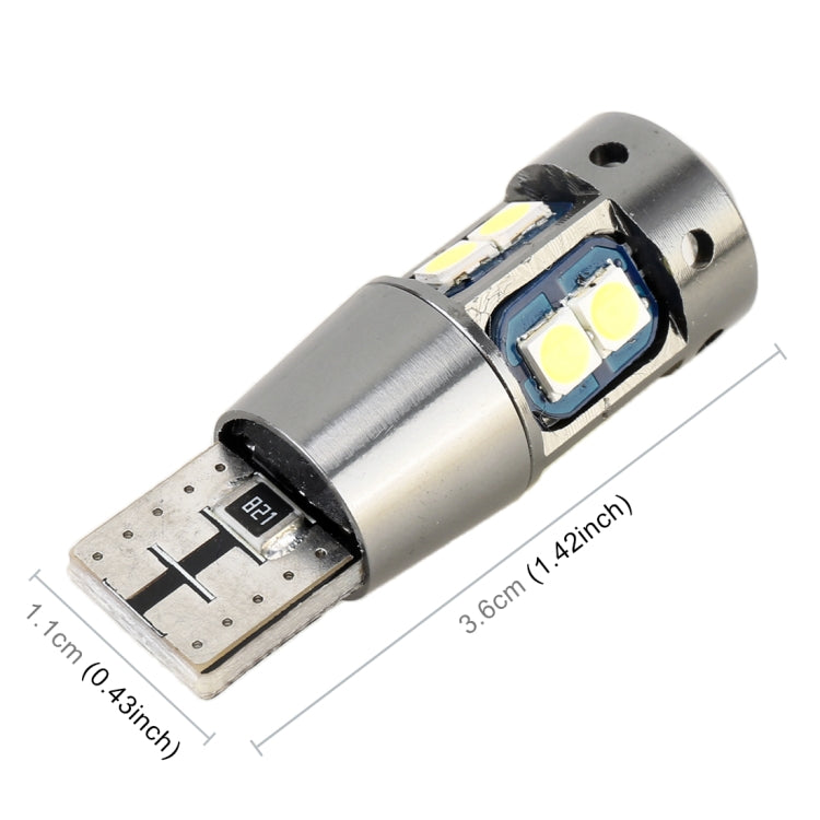 2 PCS T10 DC12V / 2.3W / 6000K / 180LM 10LEDs SMD-3030 Car Clearance Light, with Decoding, 10LEDs