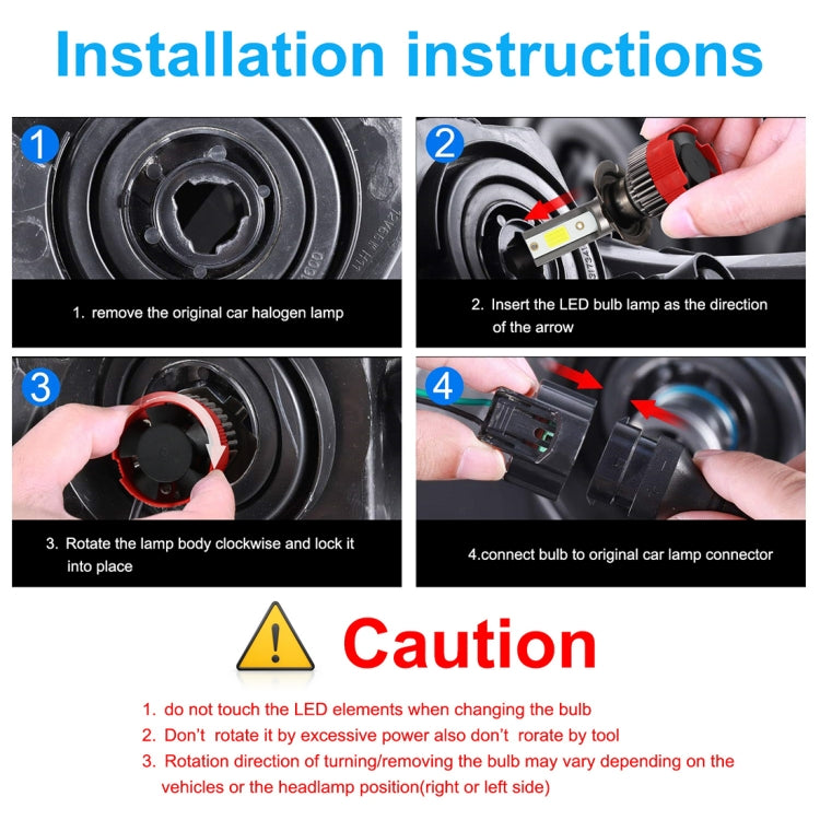 2 PCS EV18 H7 DC9-30V 20W 6000K 2500LM Car LED Headlight Lamps, EV18-H7