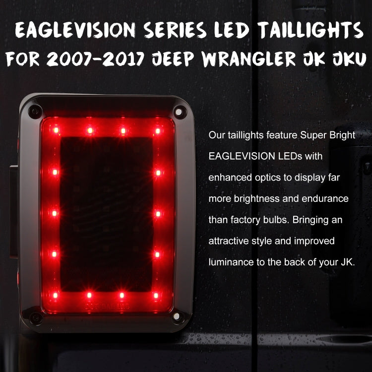 2 PCS Car Angel Eye Reversing Lights / Turn Light / Tail Light  for US Version Jeep Wrangler JK 2007-2017, Angel Eye
